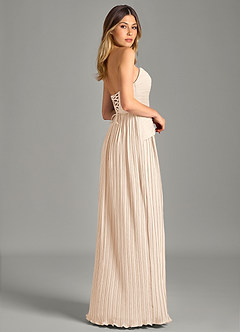 Azazie Becka Bridesmaid Dresses White Alabaster A-Line Strapless Chiffon Dress image5