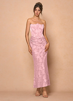 Robe Longue Rose Poussiéreux Ezrena image3