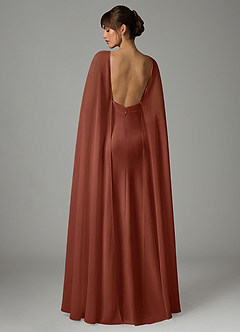 Azazie Stefania Bridesmaid Dresses Auburn A-Line Stretch Satin Dress image4