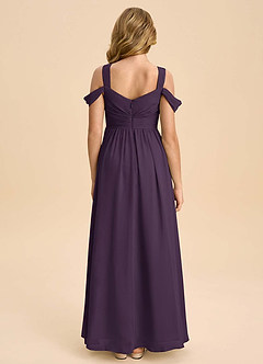Azazie Lianne Junior Plum A-Line Off the Shoulder Chiffon Dress image7