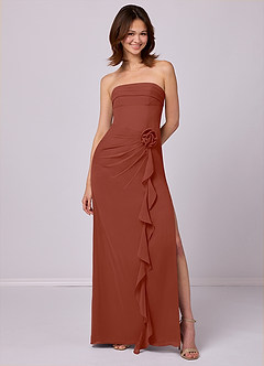 Barbie ♥ Azazie Bridesmaid Dresses Auburn Sheath Strapless Chiffon Convertible Dress image1