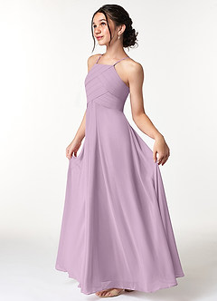 Azazie Ginger Junior Wisteria A-Line Pleated Chiffon Dress image6