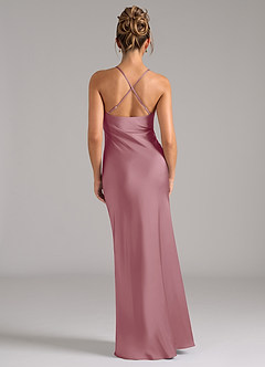 Azazie Tianna Bridesmaid Dresses Vintage Mauve Sheath Stretch Satin Dress image2