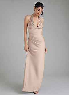 Azazie Torrance Bridesmaid Dresses English Rose Mermaid Corset Stretch Satin Dress image5