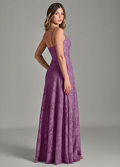 Azazie Amani Bridesmaid Dresses Wisteria A-Line Pleated Floral Burnout Dress image2