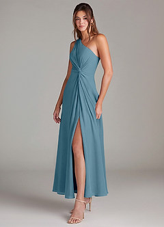 Azazie Brooke Jurken voor bruidsmeisjes Jurk van Chiffon met A-Lijn One-Shoulder Bermuda image3