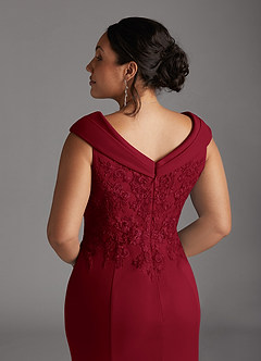 Azazie Calathea Mother of the Bride Dresses Burgundy A-Line Lace Dress image7