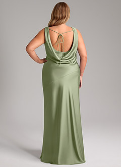 Azazie Rylina Bridesmaid Dresses Pistachio Mermaid Stretch Satin Dress image8
