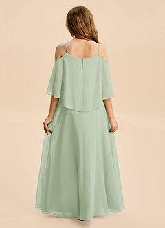 Azazie Nolana Junior Dusty Sage A-Line Pleated Chiffon Dress image2