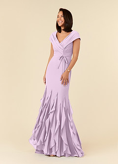 Azazie Bailora Mother of the Bride Dresses Frosted Lilac Mermaid Ruched Chiffon Dress image1