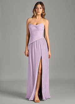 Azazie Becka Final Sale Frosted Lilac A-Line Strapless Chiffon Dress image3