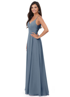 Azazie Lennon Bridesmaid Dresses Twilight A-Line Lace Chiffon Dress image4