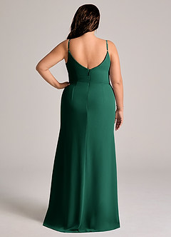 Azazie Deandra Bridesmaid Dresses Emerald Mermaid Pleated Chiffon Dress image8