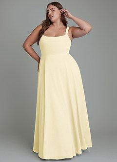 Azazie Shaude Bridesmaid Dresses Lemon Sorbet A-Line Pleated Chiffon Dress image8