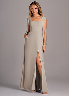 Azazie Debra Bridesmaid Dresses Frost A-Line with Pockets Chiffon Convertible Dress image1