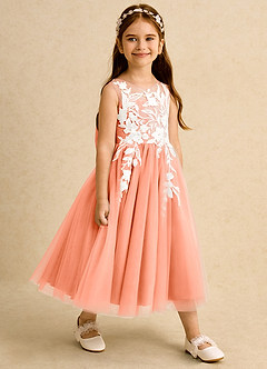 Azazie Sundae Flower Girl Dresses Sunset Ball-Gown Lace Dress image4