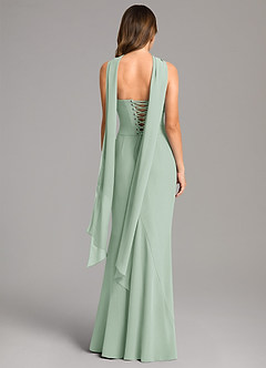 Azazie Sorrel Bridesmaid Dresses Agave Mermaid Corset Chiffon Dress image5