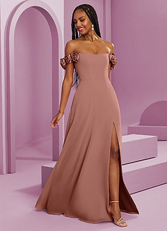 Barbie ♥ Azazie Bridesmaid Dresses Cedar Rose A-Line Off the Shoulder Chiffon Convertible Dress image8