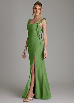 Azazie Jessamine Bridesmaid Dresses Basil Mermaid Corset Chiffon Dress image5