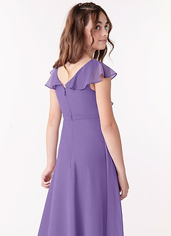 Azazie Posie Junior Tahiti A-Line Ruched Chiffon Dress image5