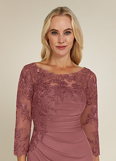 Azazie Alisondra Mother of the Bride Dresses Desert Rose Sheath Scoop Lace Lace Dress image5