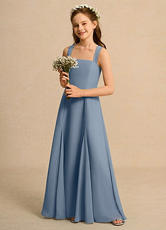 Azazie Tater Junior Formal Flower Girl Klänningar Klä A-Line i Chiffong Plisserad image5