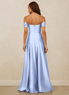 Christian Siriano Bridal for Azazie 1002 Bridesmaid Dresses Ice A-Line Off the Shoulder Stretch Satin Convertible Dress image6