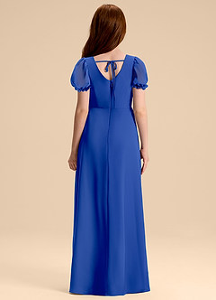 Azazie Priya Junior Abito A-Line in Chiffon Blusa Blu Reale image2