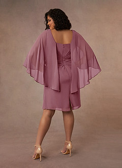Azazie Mirra Mother of the Bride Dresses Vintage Mauve Sheath Scoop Pleated Chiffon Dress image9