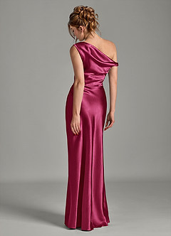 Azazie Emerson Bridesmaid Dresses Burgundy Mermaid Off the Shoulder Metallic Satin Dress image8