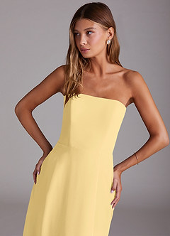 Azazie Wren Bridesmaid Dresses Butter A-Line Side Slit Chiffon Convertible Dress image2