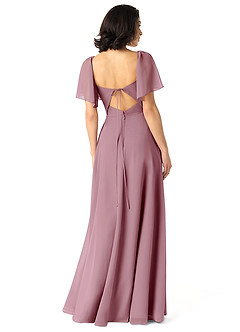 Azazie Chloe Bridesmaid Dresses Vintage Mauve A-Line Sweetheart Neckline Chiffon Dress image2