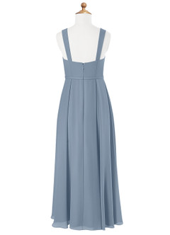 Azazie Simoan Junior Dusty Blue A-Line Sweetheart Neckline Chiffon Dress image5