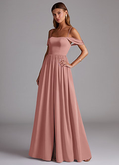 Azazie Calianna Bridesmaid Dresses Rosette A-Line Off the Shoulder Stretch Satin Convertible Dress image3