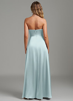 Azazie Niveah Bridesmaid Dresses Sea Glass A-Line Strapless Stretch Satin Convertible Dress image8