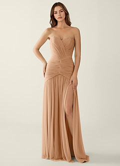 Blairen Naakt Galajurk van mesh met handplooitechniek image4