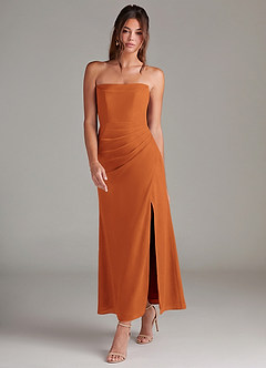 Azazie Leonis Bridesmaid Dresses Cinnamon Mermaid Strapless Chiffon Convertible Dress image7