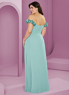 Barbie ♥ Azazie Brautjungfernkleider Wandelbar A-Linie Schulterfrei Chiffon Kleid Aqua image12