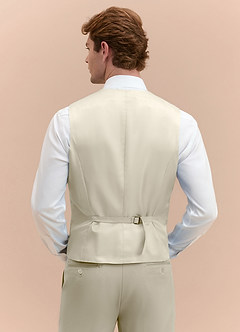 front James Tan Structured Stretch Suit Vest