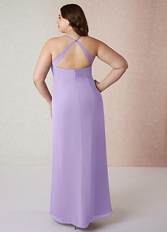 Azazie Manila Bridesmaid Dresses Lilac Sheath V-Neck Chiffon Dress image8
