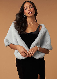 front Lovely Faux Fur Wrap