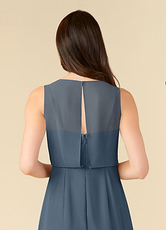 Azazie Marchioness Mother of the Bride Dresses Neptune A-Line Scoop Pleated Chiffon Dress image6