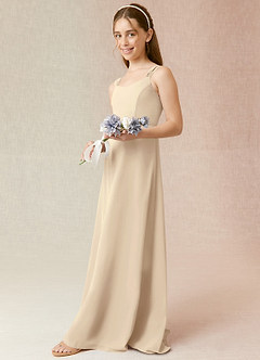 Azazie Denice Junior Champagne A-Line Chiffon Dress image5