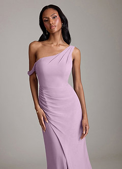 Azazie Madelyn Bridesmaid Dresses Wisteria Mermaid One Shoulder Chiffon Convertible Dress image4