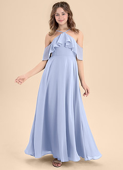 Azazie Tessabelle Junior Vestido de Hielo de Gasa de Corte En A con Vestidos sin tirantes image6