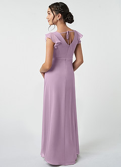Azazie Claudine Junior Wisteria A-Line Pleated Chiffon Dress image4