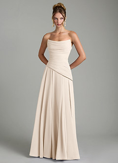 Azazie Gabriela Bridesmaid Dresses White Alabaster A-Line Corset Chiffon Dress image7