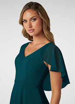 Azazie Jamie Bridesmaid Dresses Pine A-Line Chiffon Dress image6