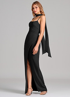 Azazie Calandra Suknie dla druhen Osłona Pofałdowany Szyfon Do ziemi Sukienka image4