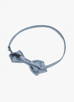 front Matte Satin Pre-Tied Diamond Bow Tie
